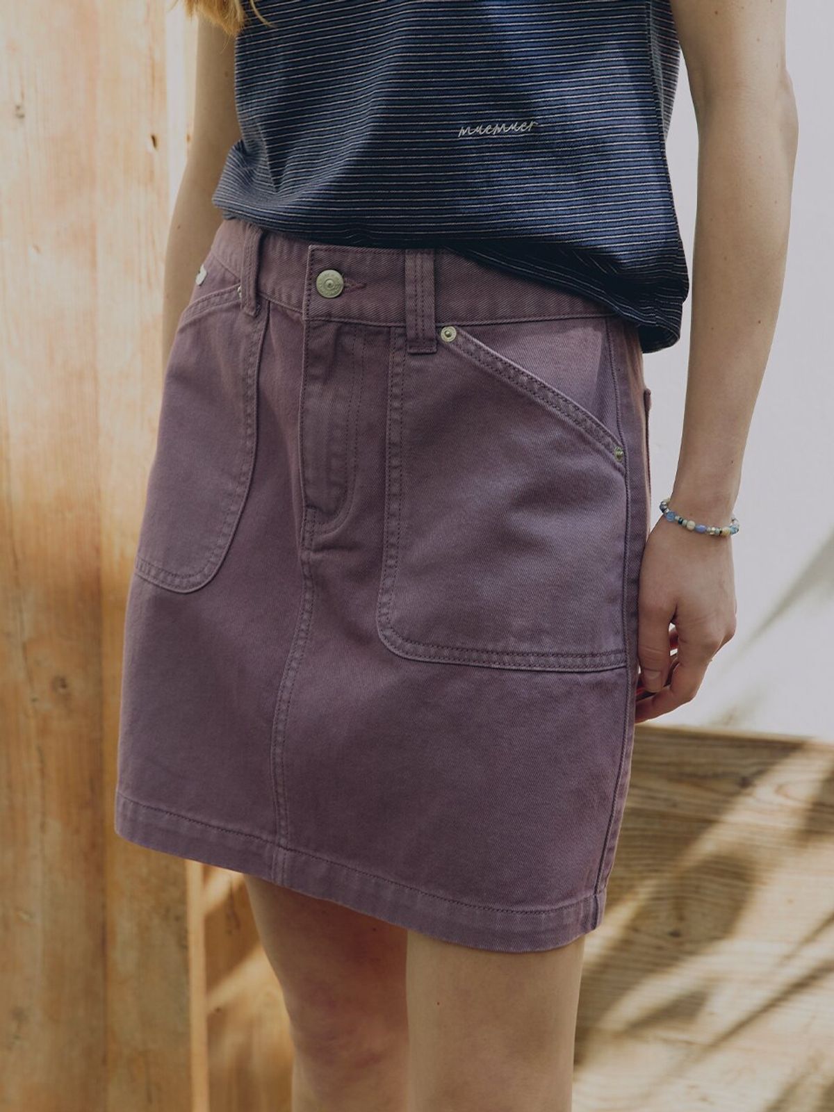 뮈뮈에르(MUEMUER) Dying Mini Denim Skirt MU2633SK301M