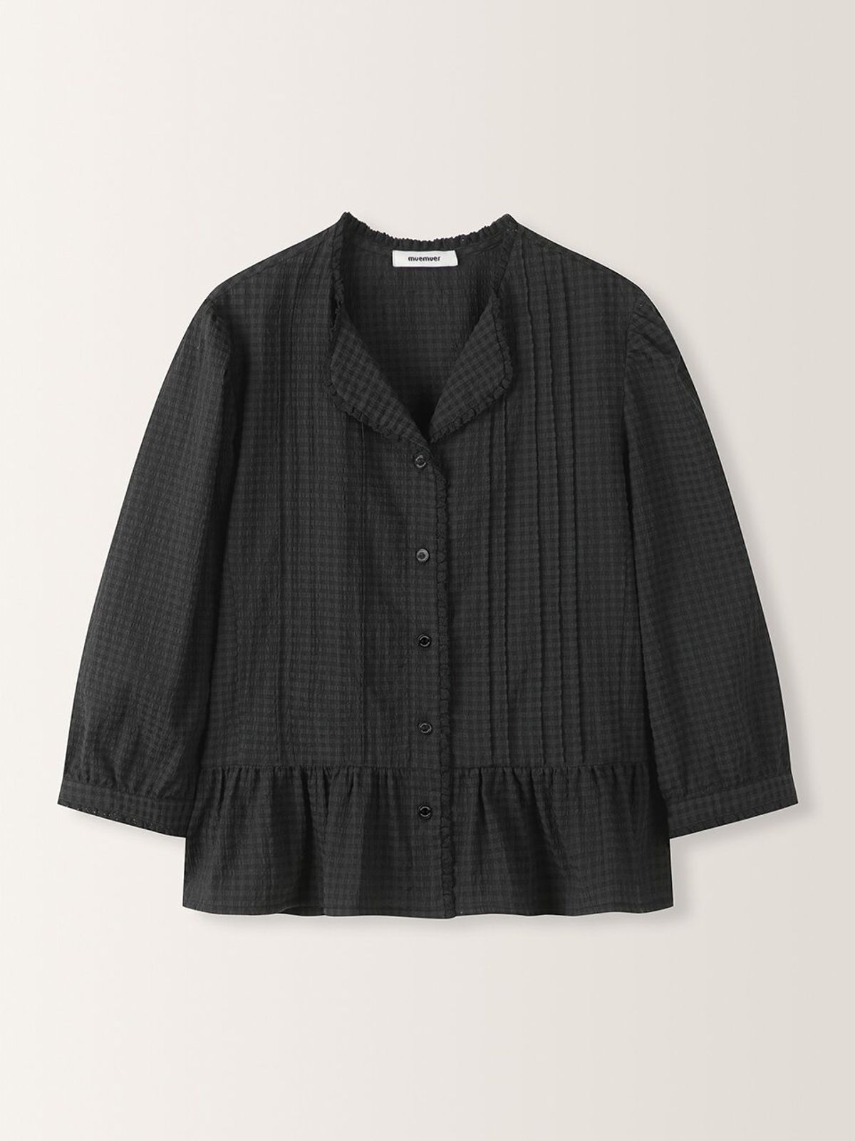 뮈뮈에르(MUEMUER) Check Peplum Blouse MU2633BL307M