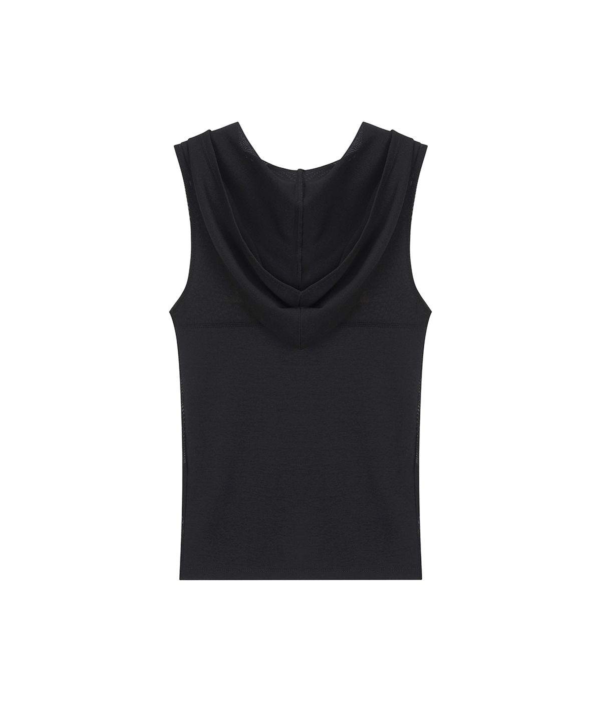 사일프레이(41PRAY) Draped Mesh Hoodie Sleeveless / Black