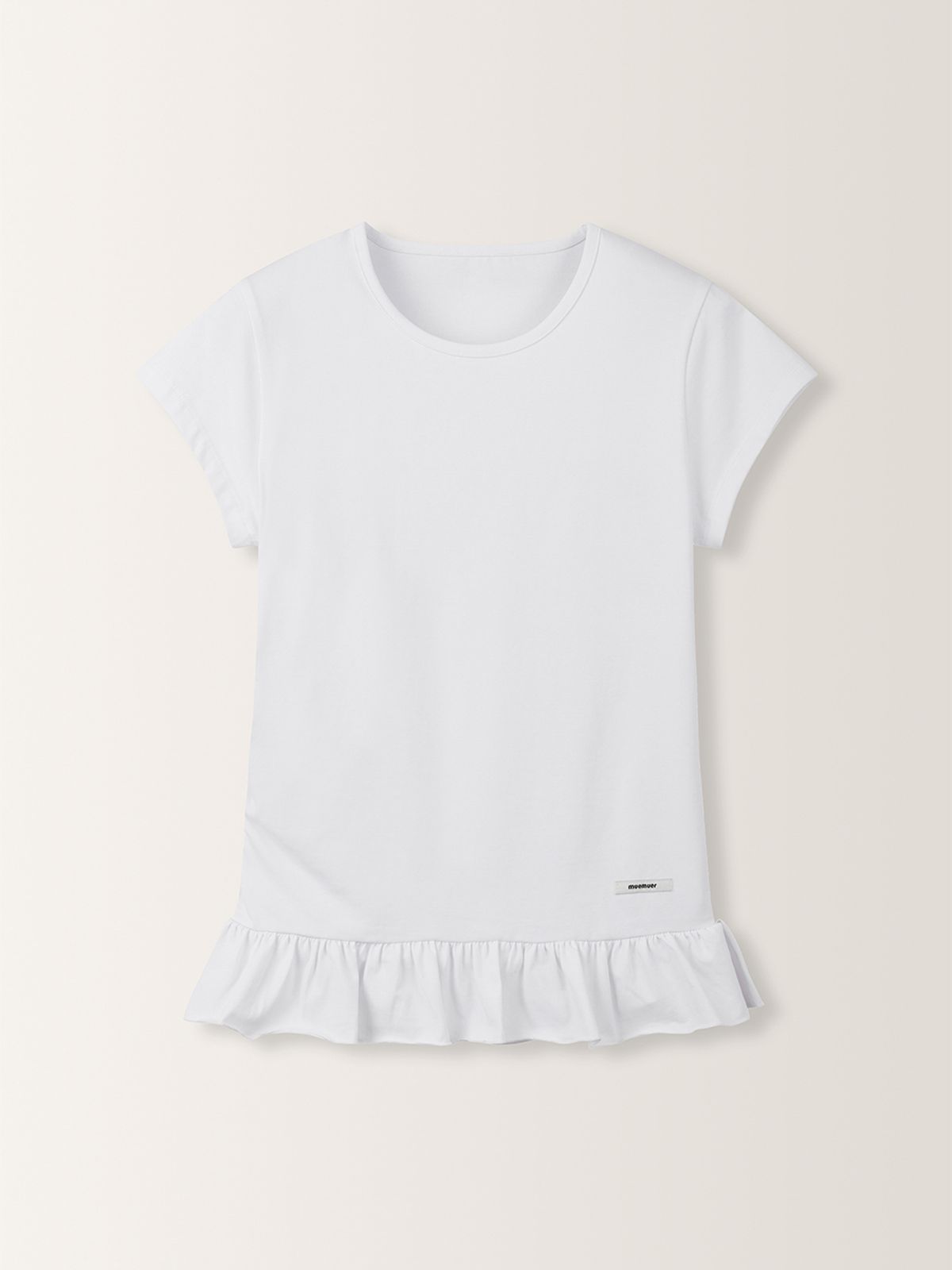 뮈뮈에르(MUEMUER) Frill Short Sleeved Slim T-Shirt MU2633TS304M