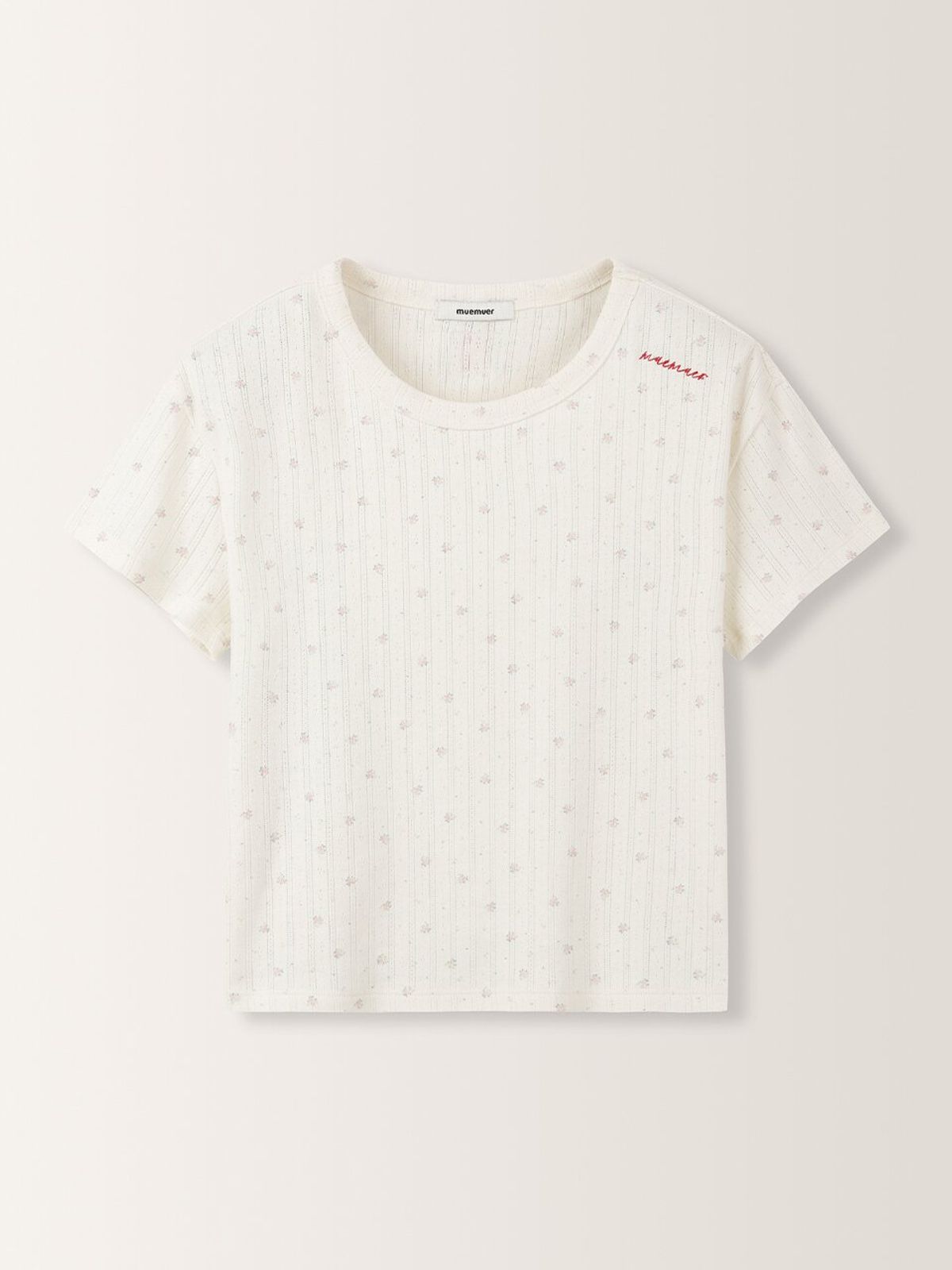 뮈뮈에르(MUEMUER) Muel Flower Cropped T-Shirt MU2633TS306M