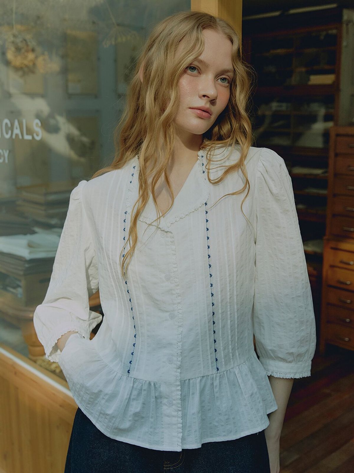 뮈뮈에르(MUEMUER) Grace Peplum Blouse MU2633BL306M