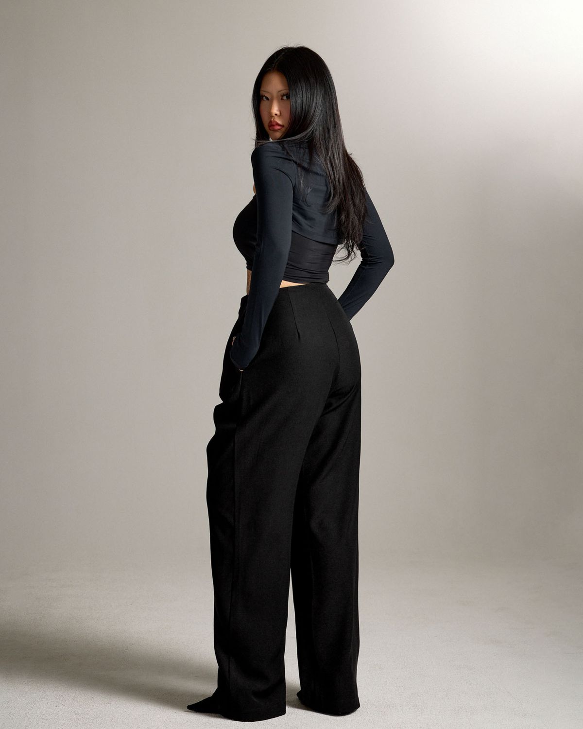 쿨시스(COOLSIS) CS DRAPE WRAP SLACKS-069 (BLACK)