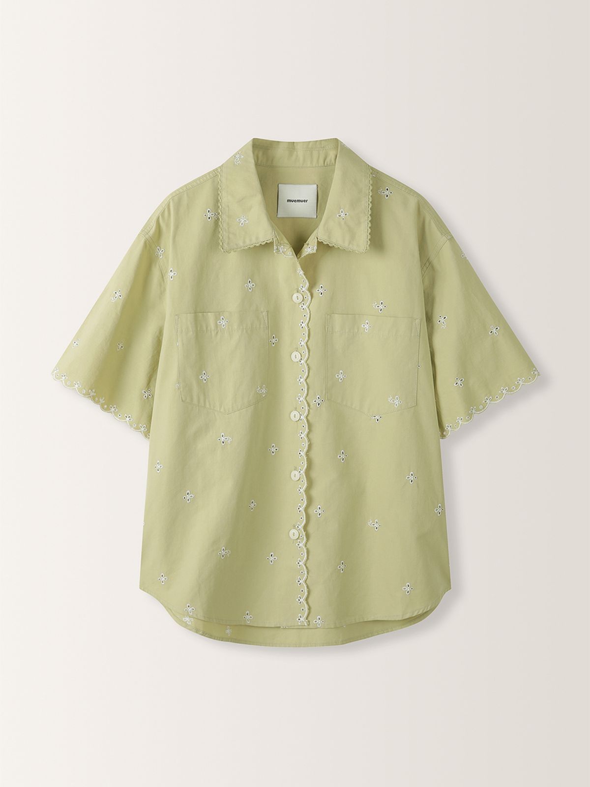 뮈뮈에르(MUEMUER) Lace Punching Blouse MU2633BL304M