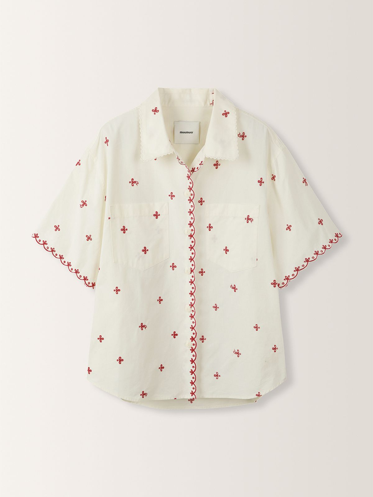 뮈뮈에르(MUEMUER) Lace Punching Blouse MU2633BL304M