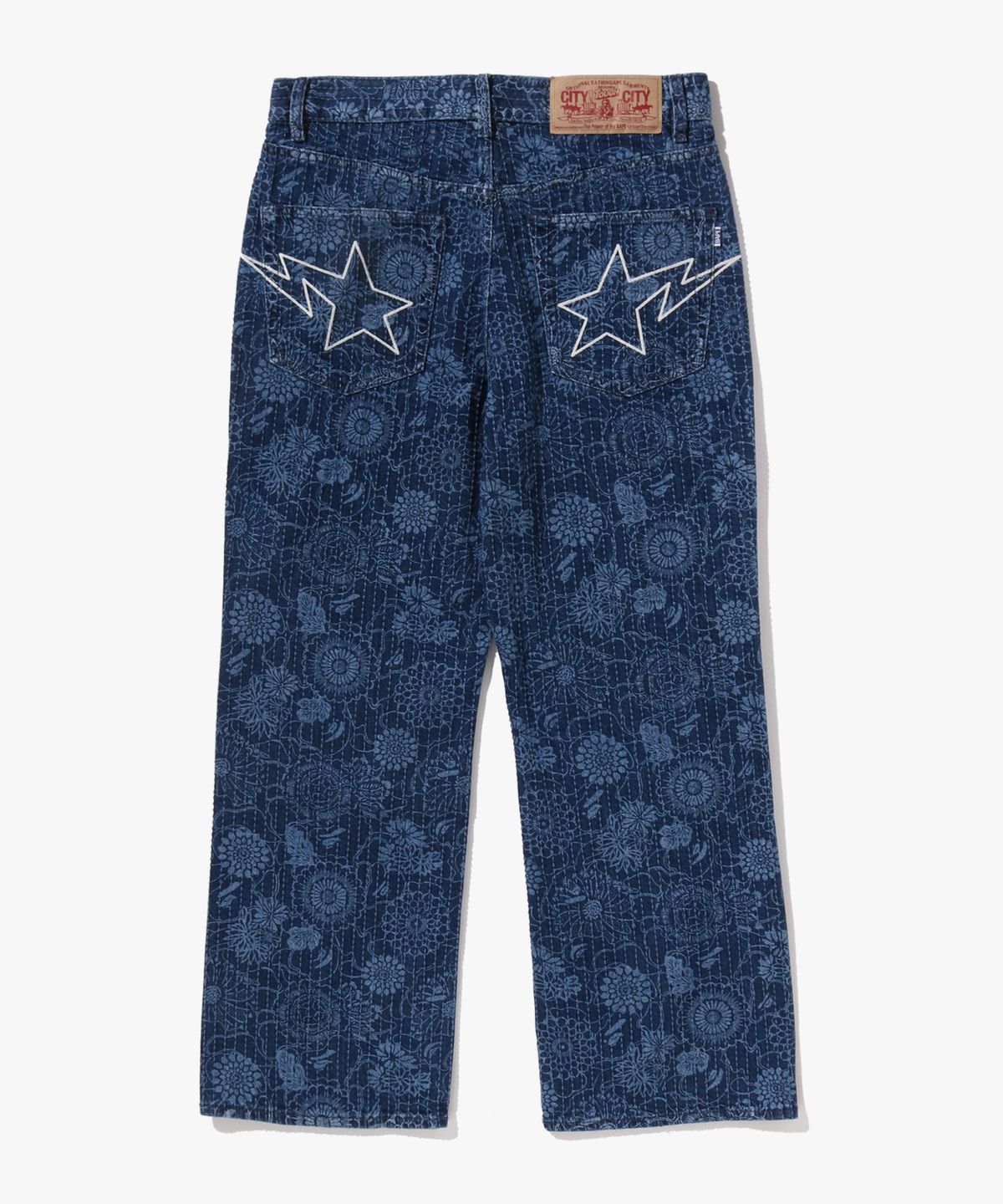 베이프(BAPE) 재패니즈 인디고 아트 카모 릴렉스드 핏 데님 팬츠(M) INDIGO