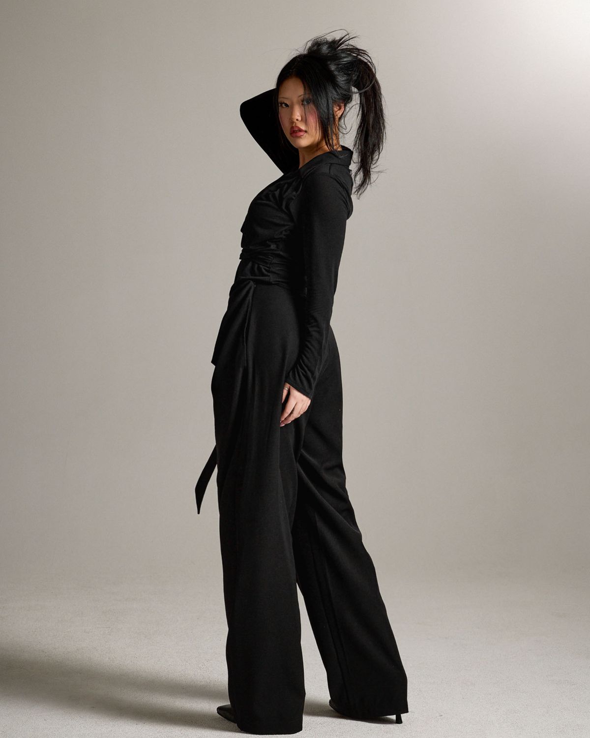 쿨시스(COOLSIS) CS DRAPE WRAP SHIRTS-068 (BLACK)