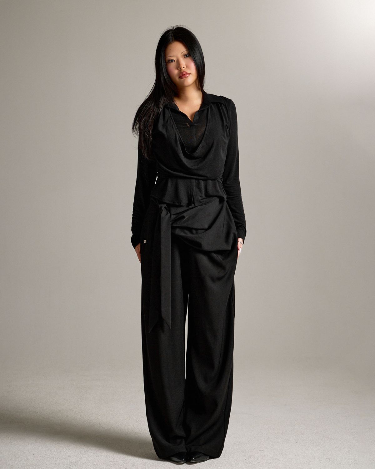 쿨시스(COOLSIS) CS DRAPE WRAP SHIRTS-068 (BLACK)