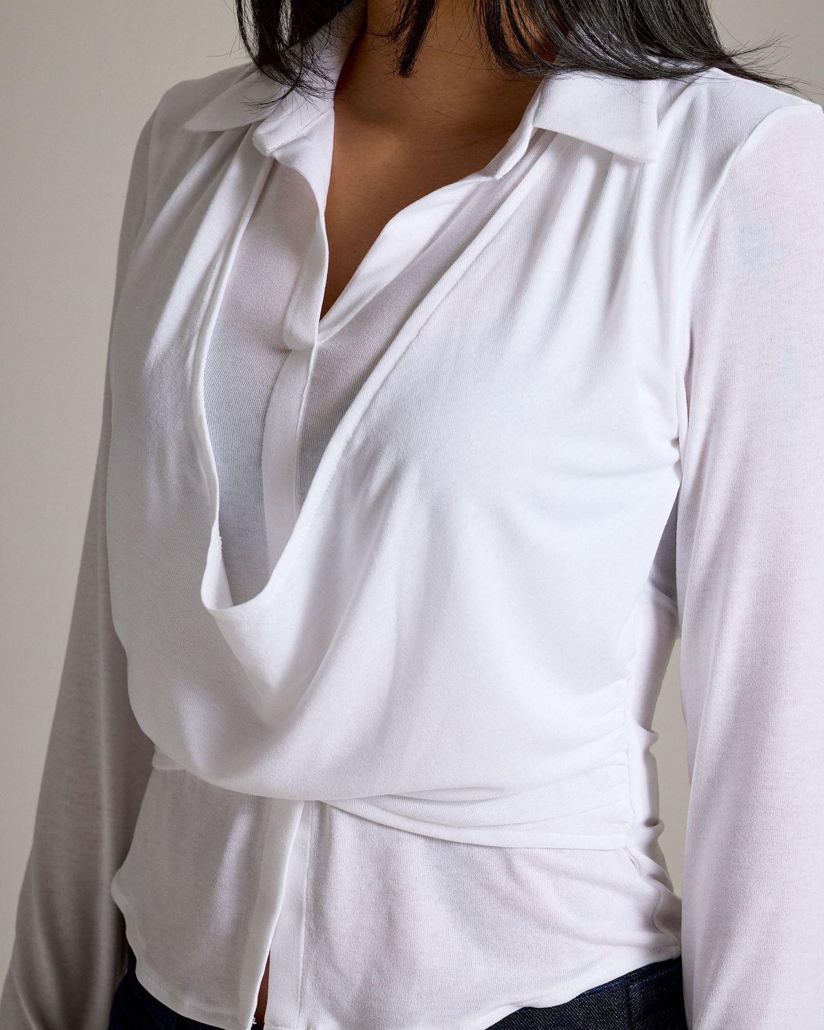 쿨시스(COOLSIS) CS DRAPE WRAP SHIRTS-068 (WHITE)