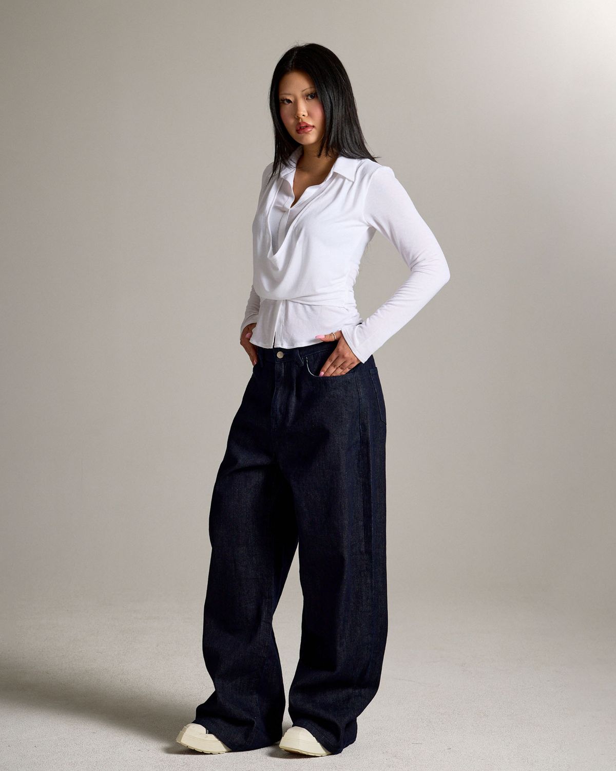 쿨시스(COOLSIS) CS DRAPE WRAP SHIRTS-068 (WHITE)