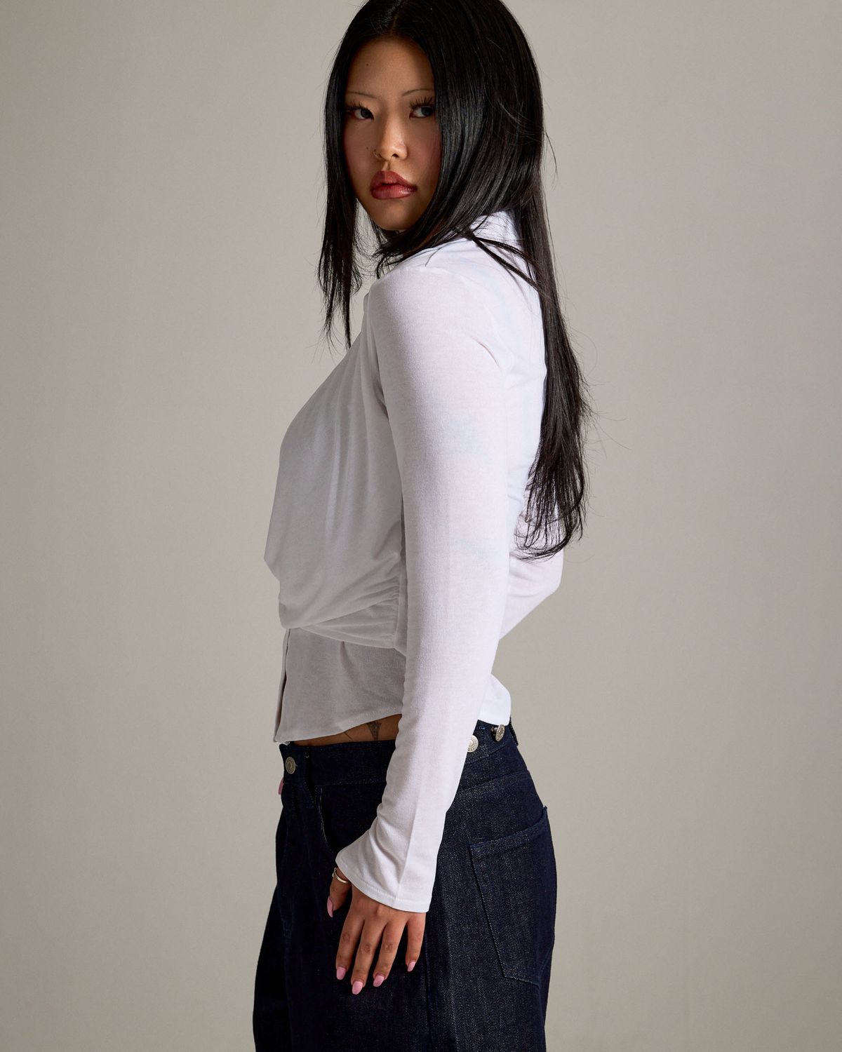 쿨시스(COOLSIS) CS DRAPE WRAP SHIRTS-068 (WHITE)