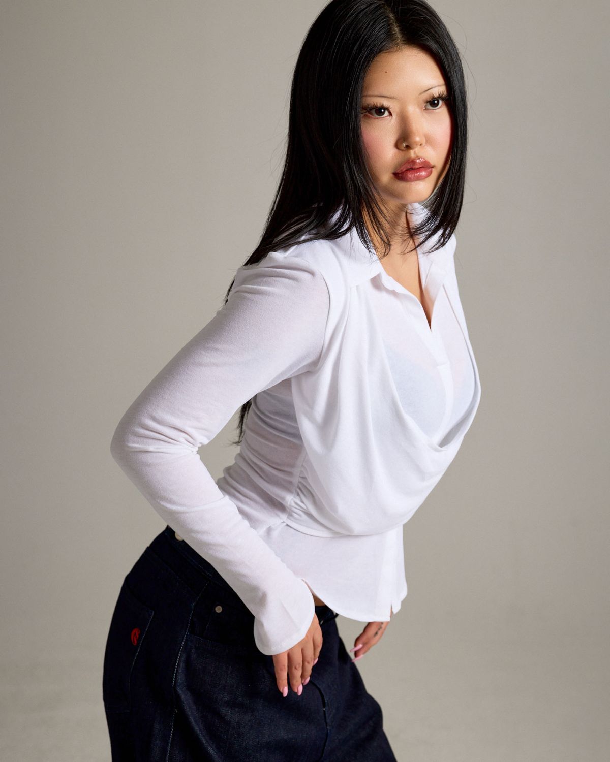 쿨시스(COOLSIS) CS DRAPE WRAP SHIRTS-068 (WHITE)