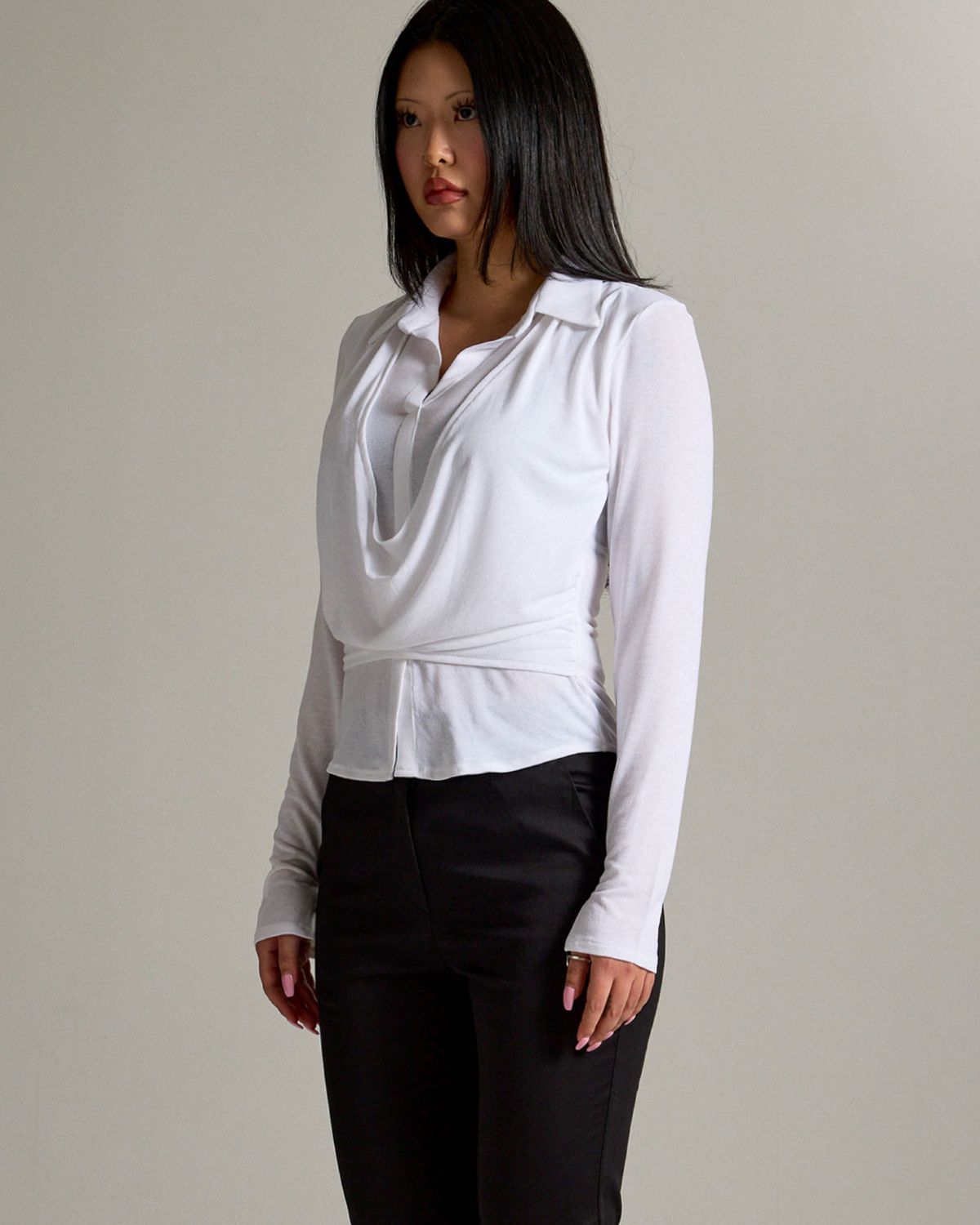 쿨시스(COOLSIS) CS DRAPE WRAP SHIRTS-068 (WHITE)