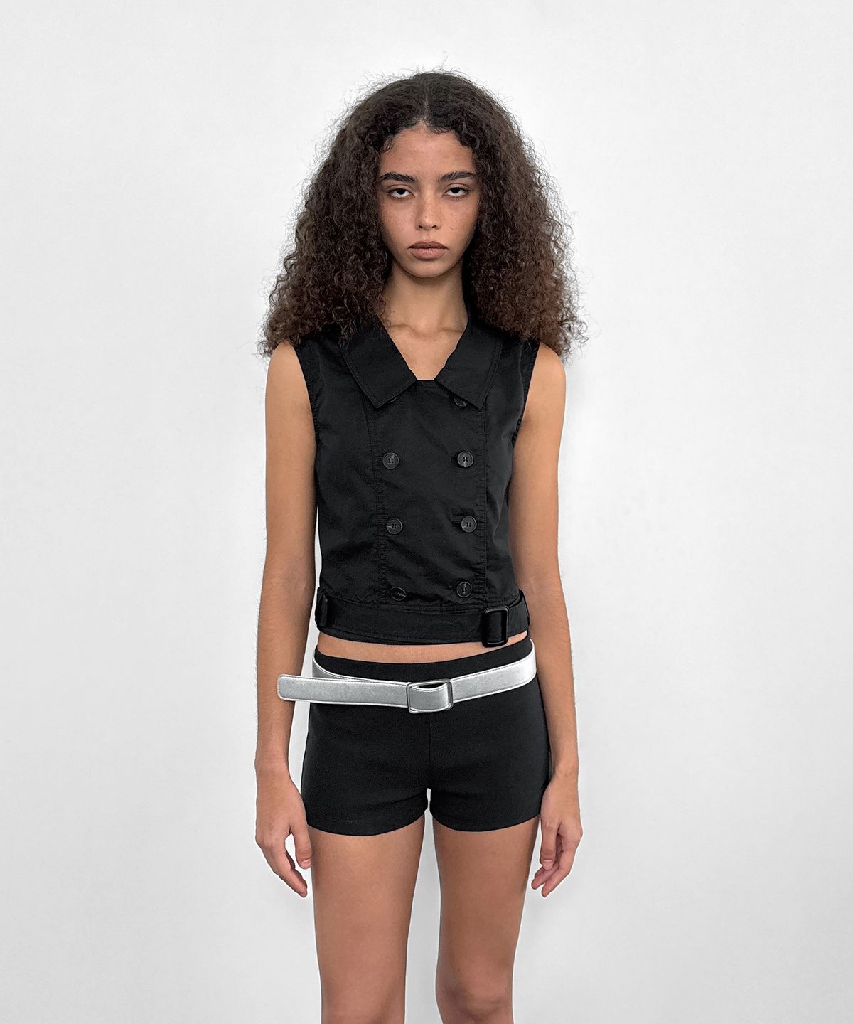 샌드릭(SANDRIC) Double Button Blouse_Black
