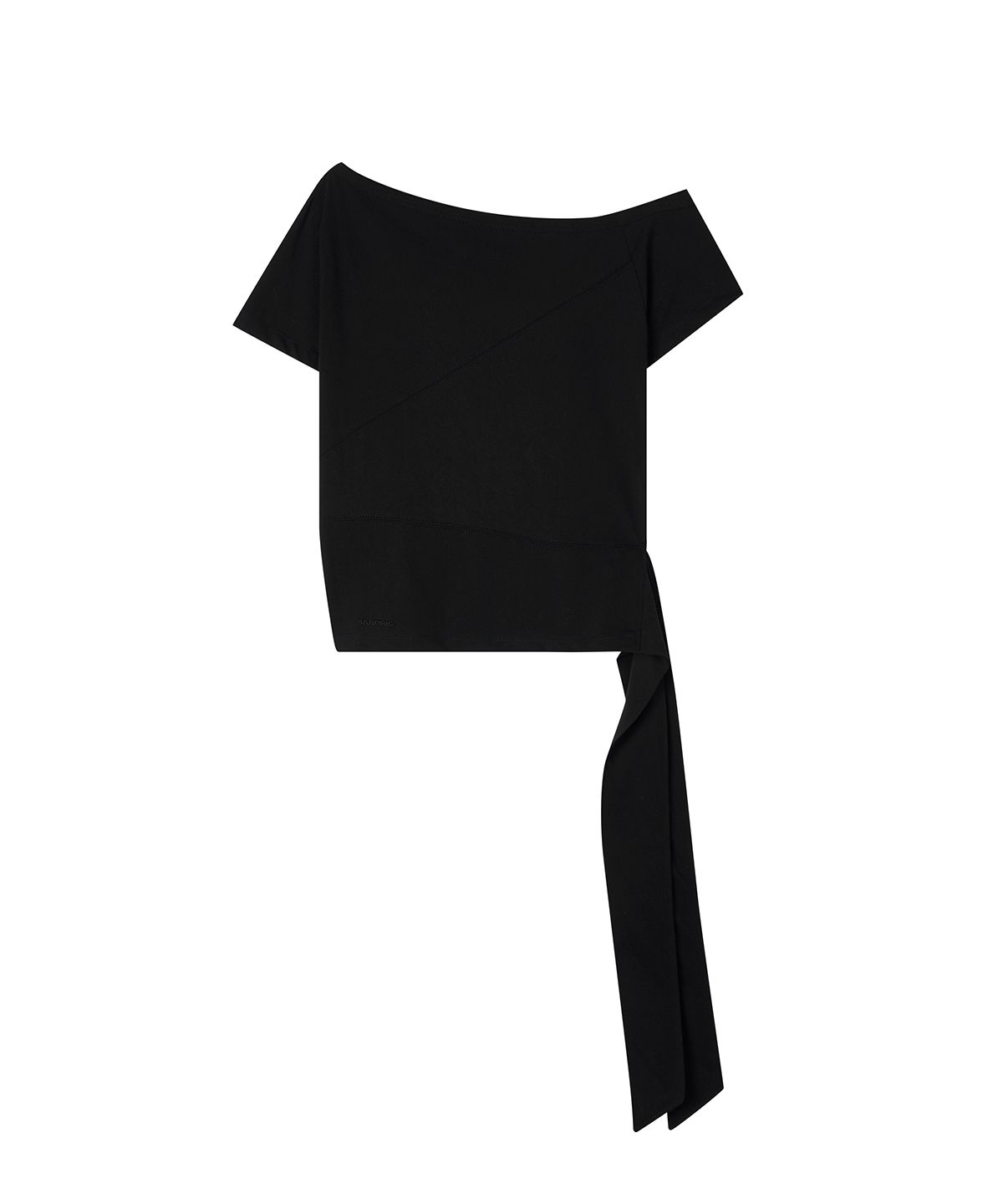 샌드릭(SANDRIC) One-Shoulder Strap Tee_Black