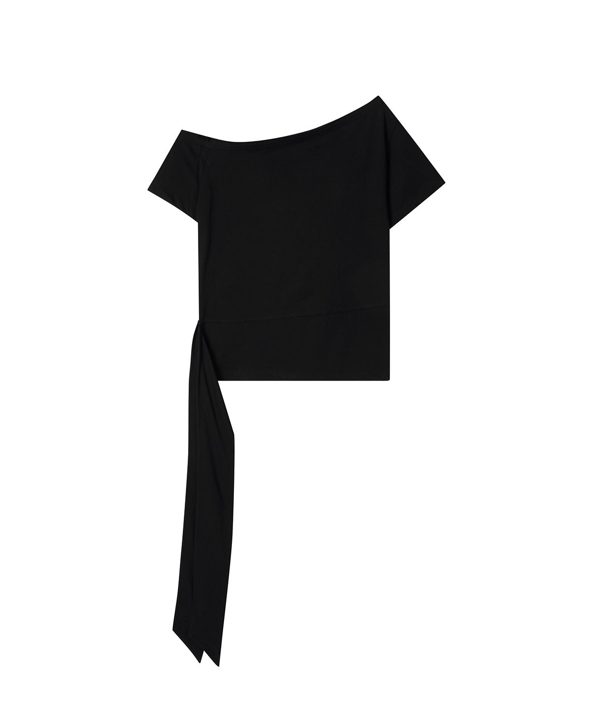 샌드릭(SANDRIC) One-Shoulder Strap Tee_Black