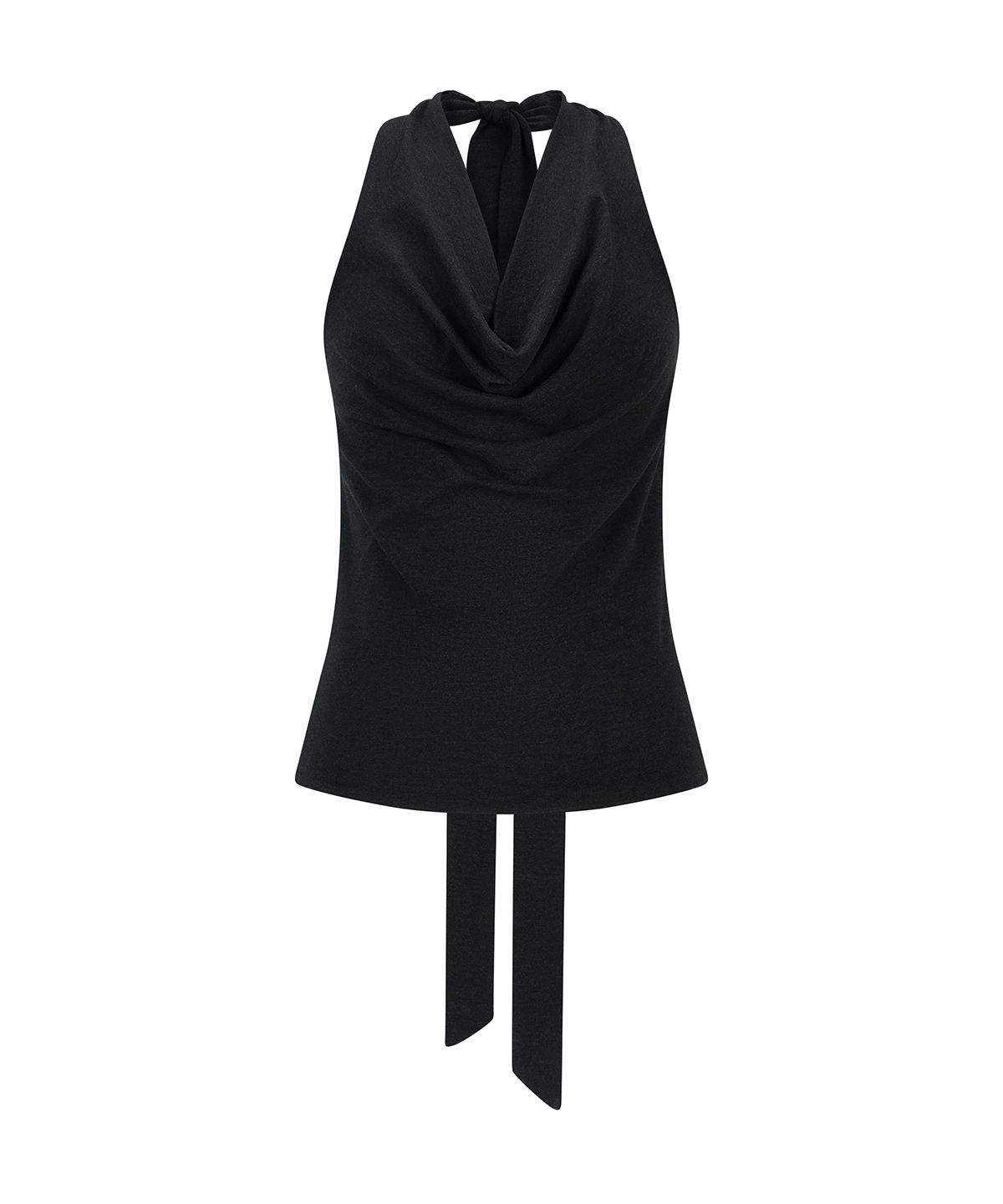샌드릭(SANDRIC) Draped Halter Sleeveless_Charcoal