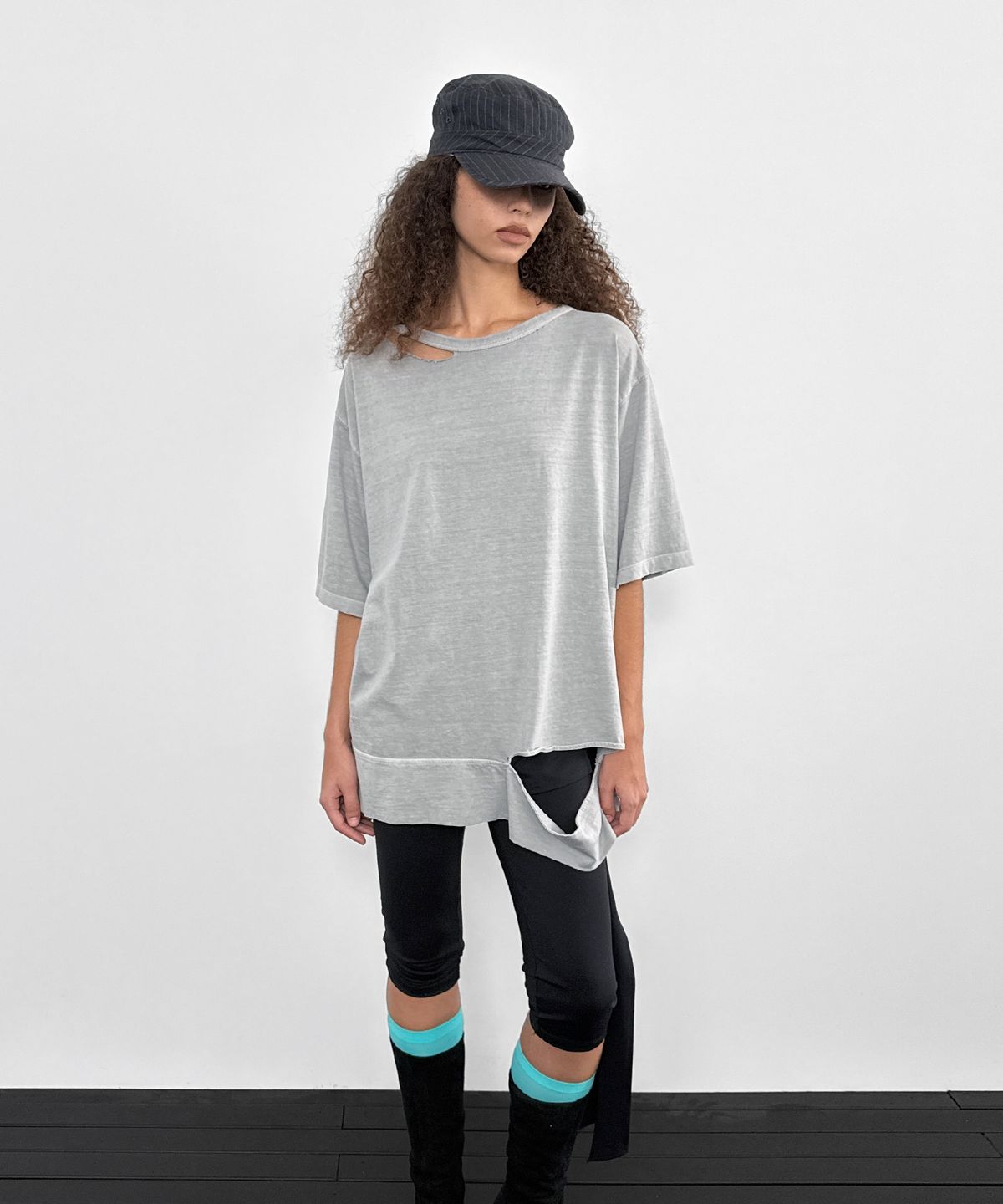 샌드릭(SANDRIC) Overfit Washed Tee_Light grey