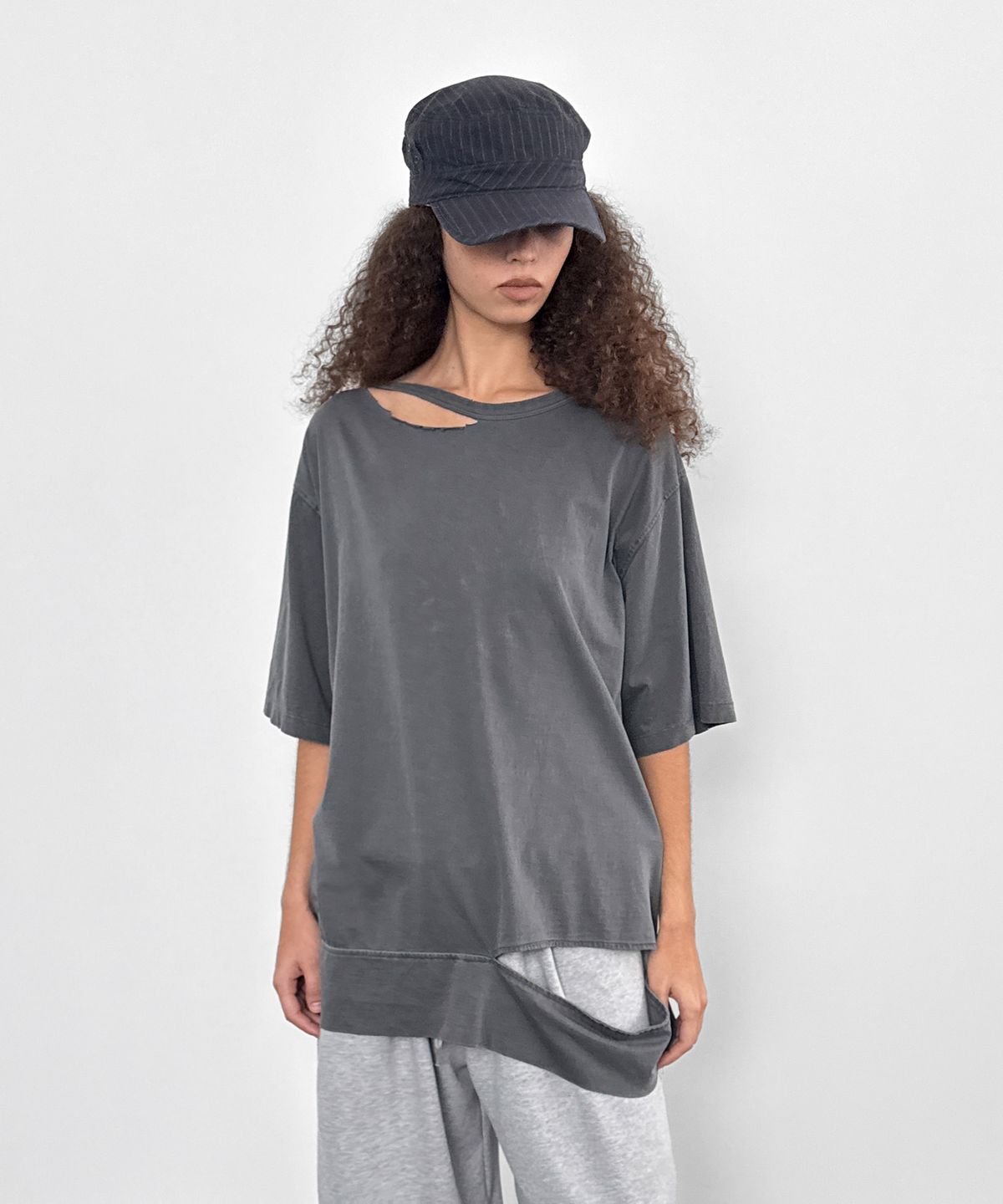샌드릭(SANDRIC) Overfit Washed Tee_Dark grey