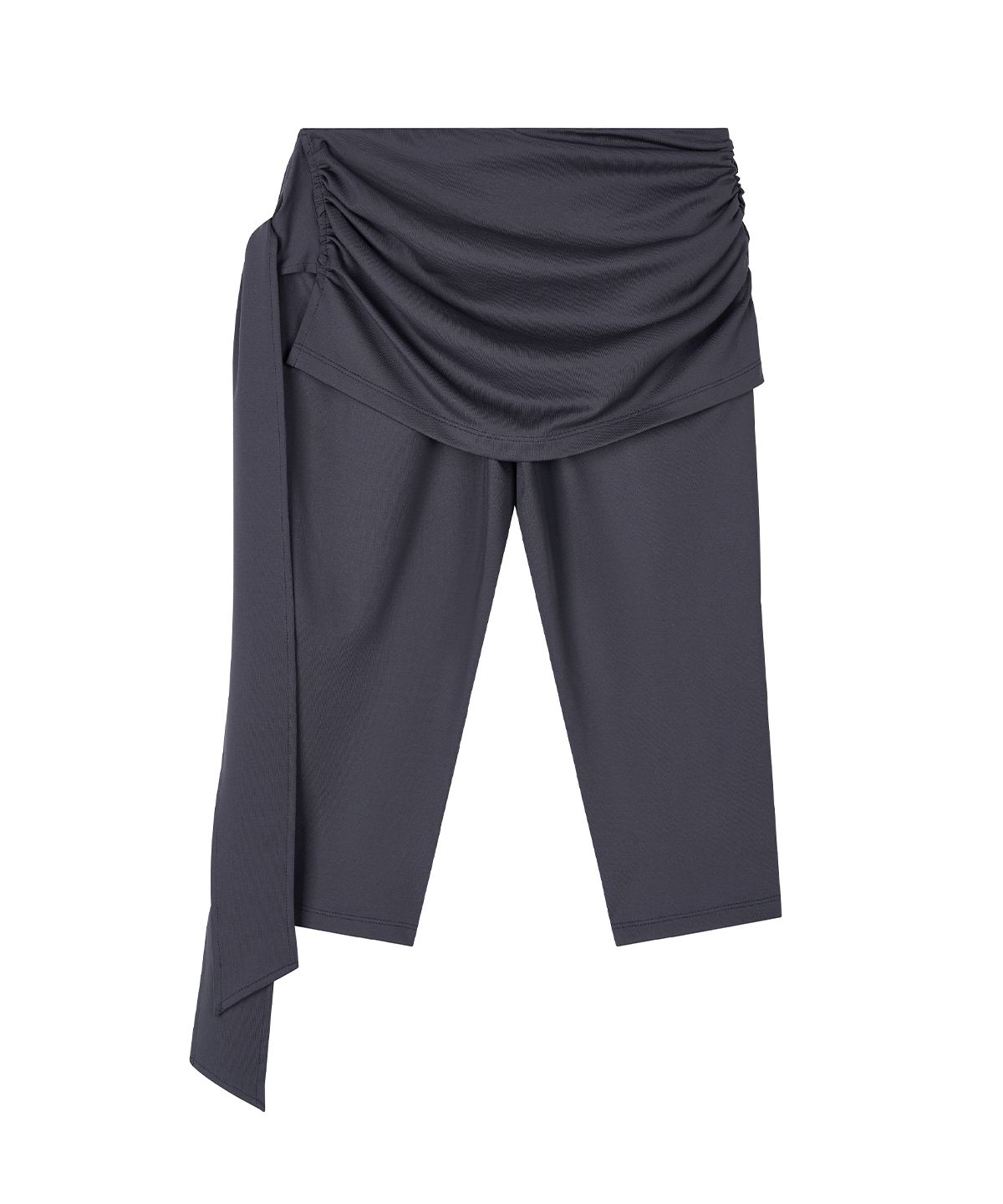 샌드릭(SANDRIC) Capri Wrap Skirt Pants_Charcoal