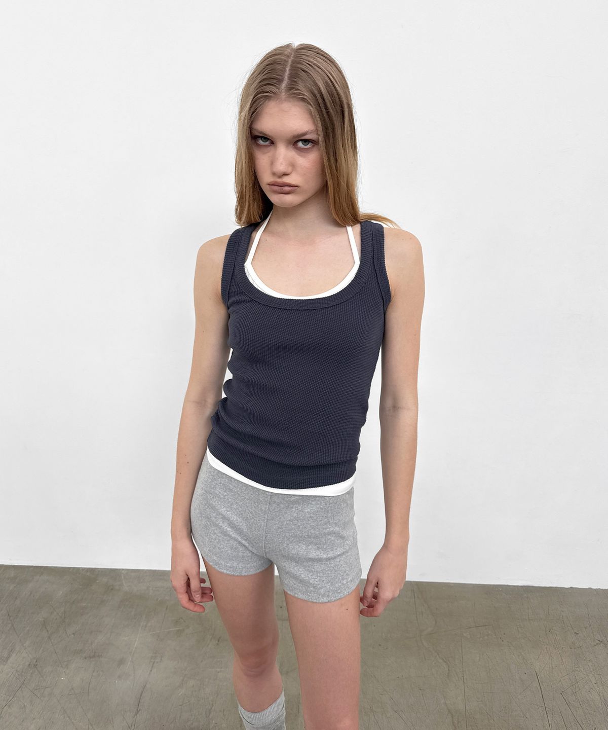 샌드릭(SANDRIC) LINE.01 waffle tank top_3color