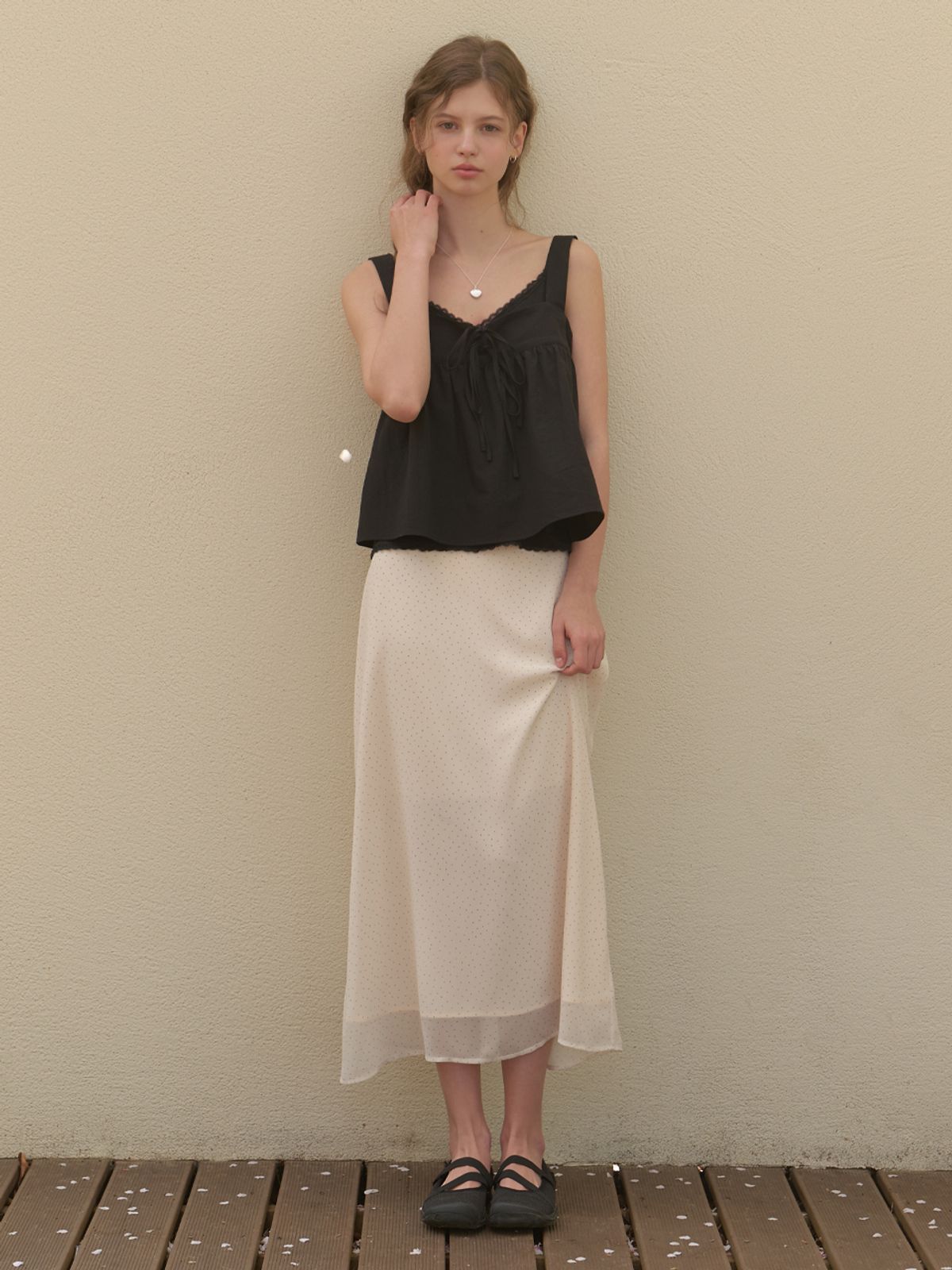리엘(RE L) Rousseau dot skirt (cream)