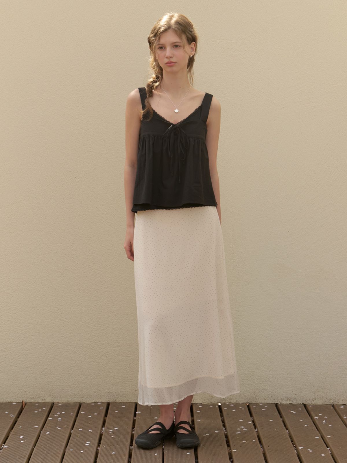 리엘(RE L) Rousseau dot skirt (cream)