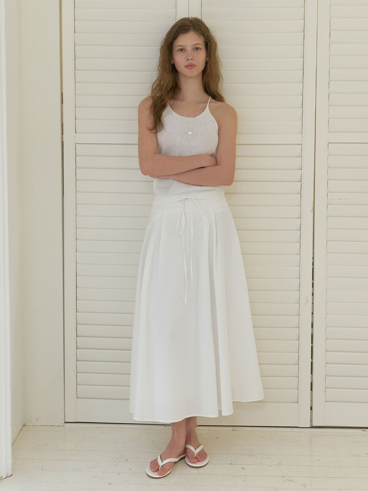 리엘(RE L) Via flare skirt (white)