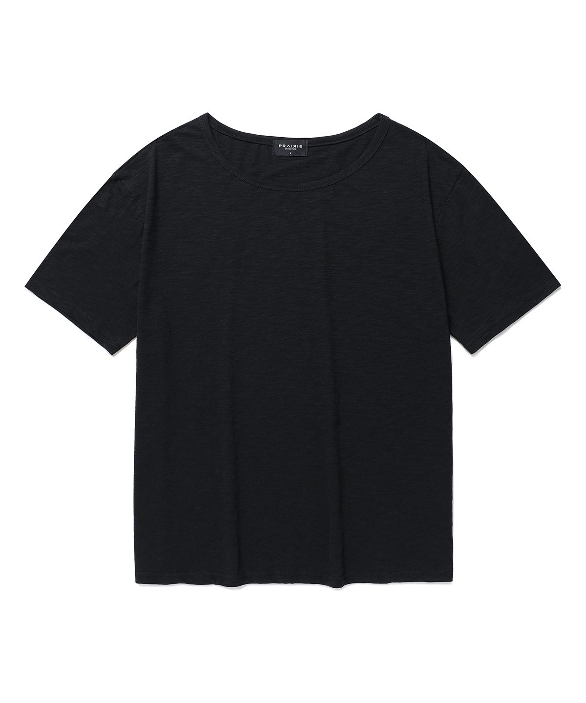 프레리(PRAIRIE) U넥 슬라브 반팔 티셔츠 (BLACK)