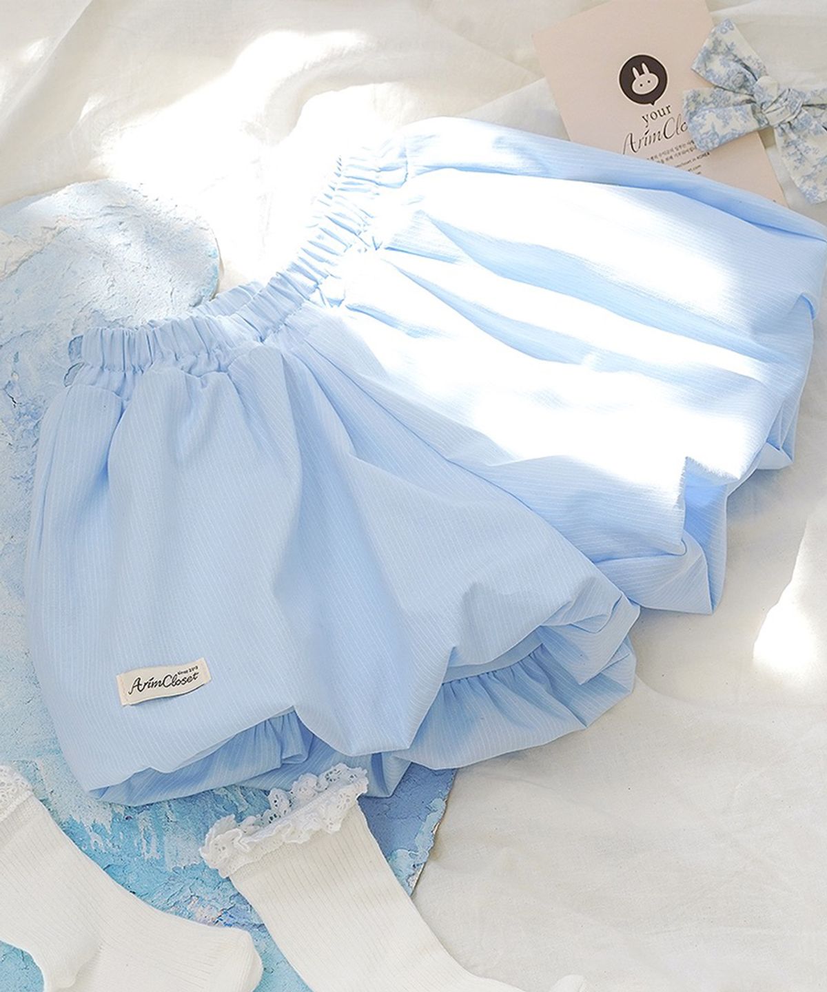 아림클로젯(ARIMCLOSET) 맑은 하늘 닮은 퐁실한 벌룬팬츠라죠 - 아기 치마바지