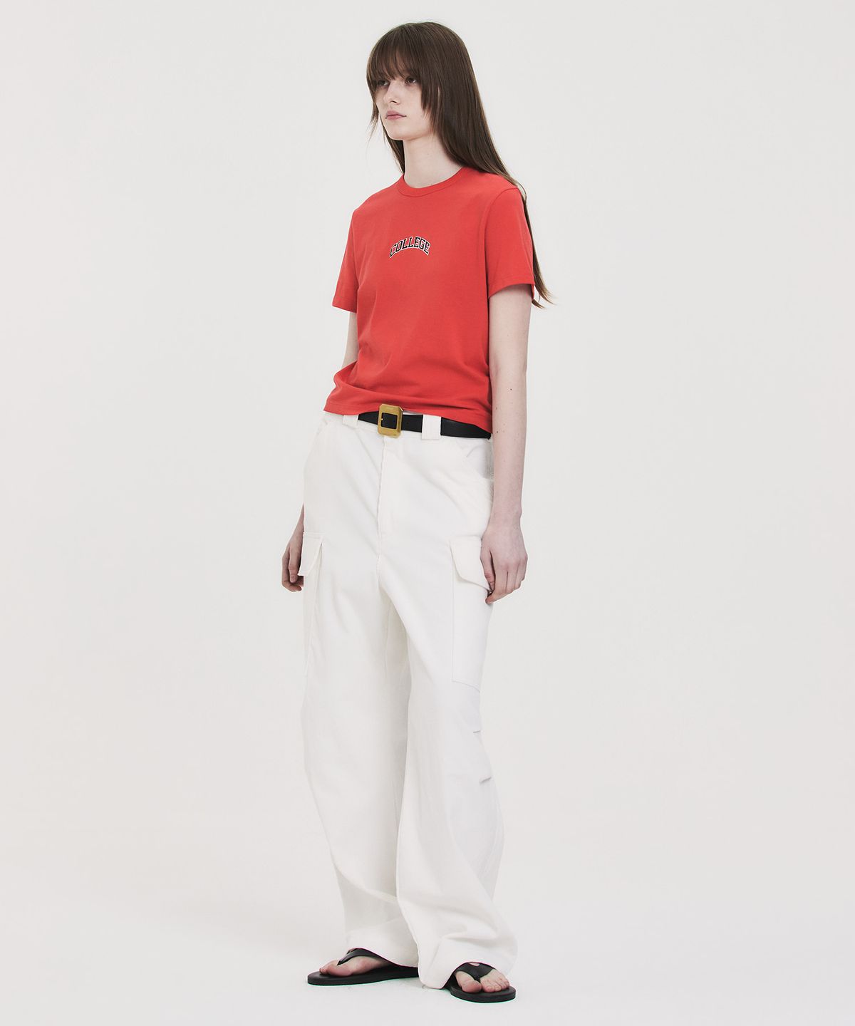 노앙(NOHANT) COLLEGE CROPPED T-SHIRT RED