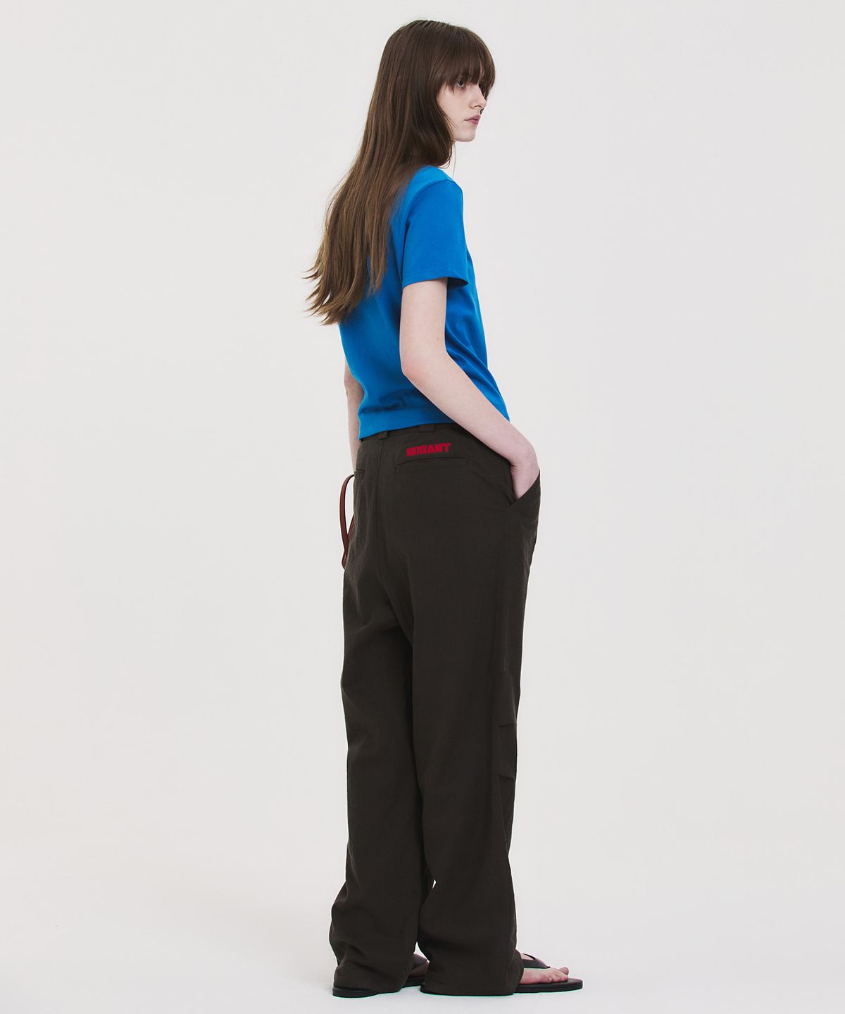 노앙(NOHANT) COLLEGE CROPPED T-SHIRT BLUE