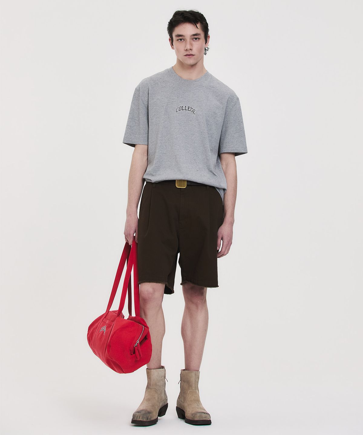 노앙(NOHANT) COLLEGE LOGO T-SHIRT GRAY