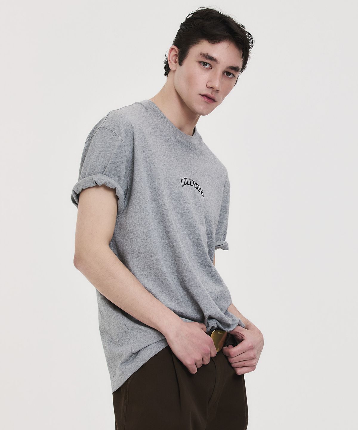 노앙(NOHANT) COLLEGE LOGO T-SHIRT GRAY