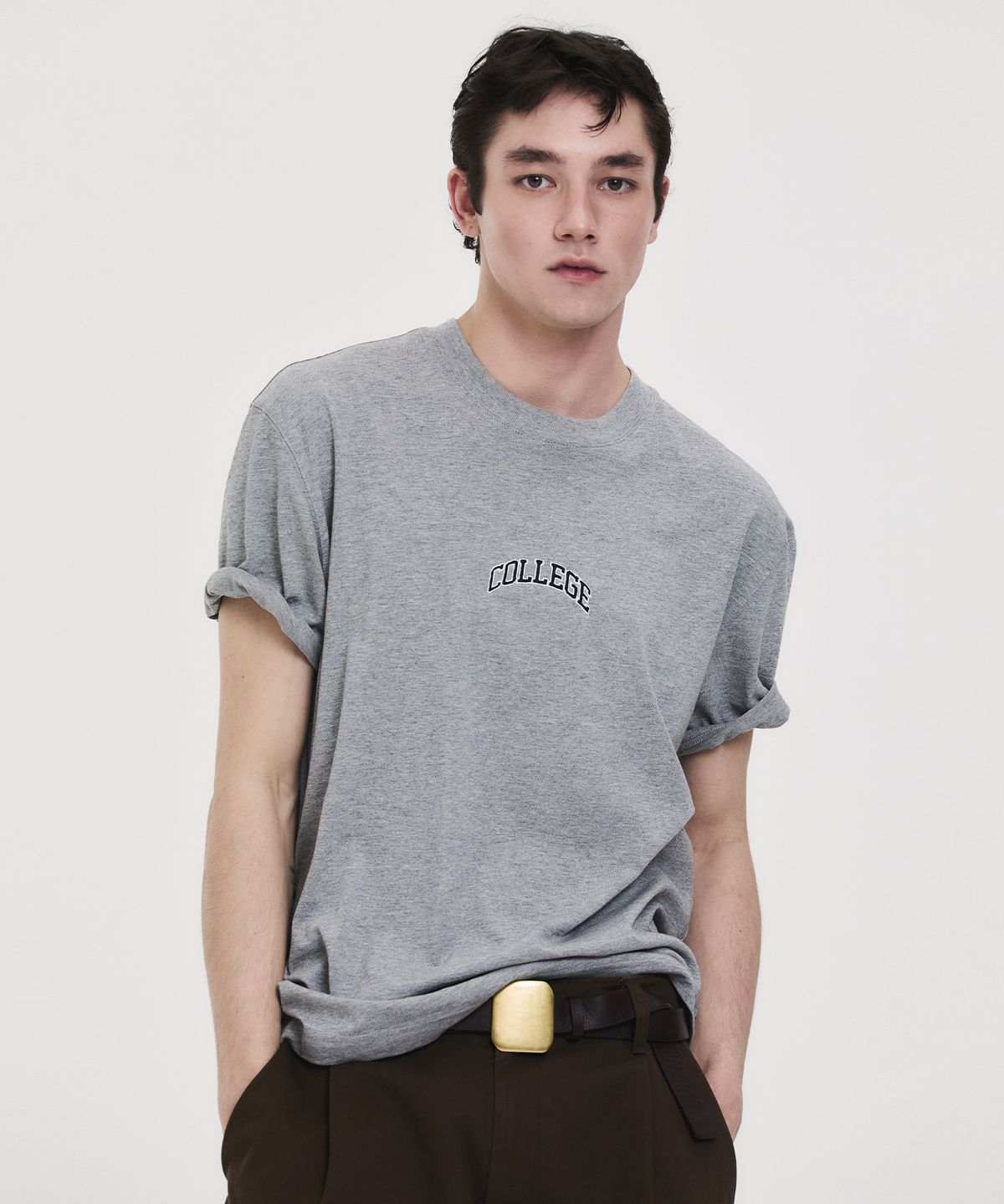 노앙(NOHANT) COLLEGE LOGO T-SHIRT GRAY