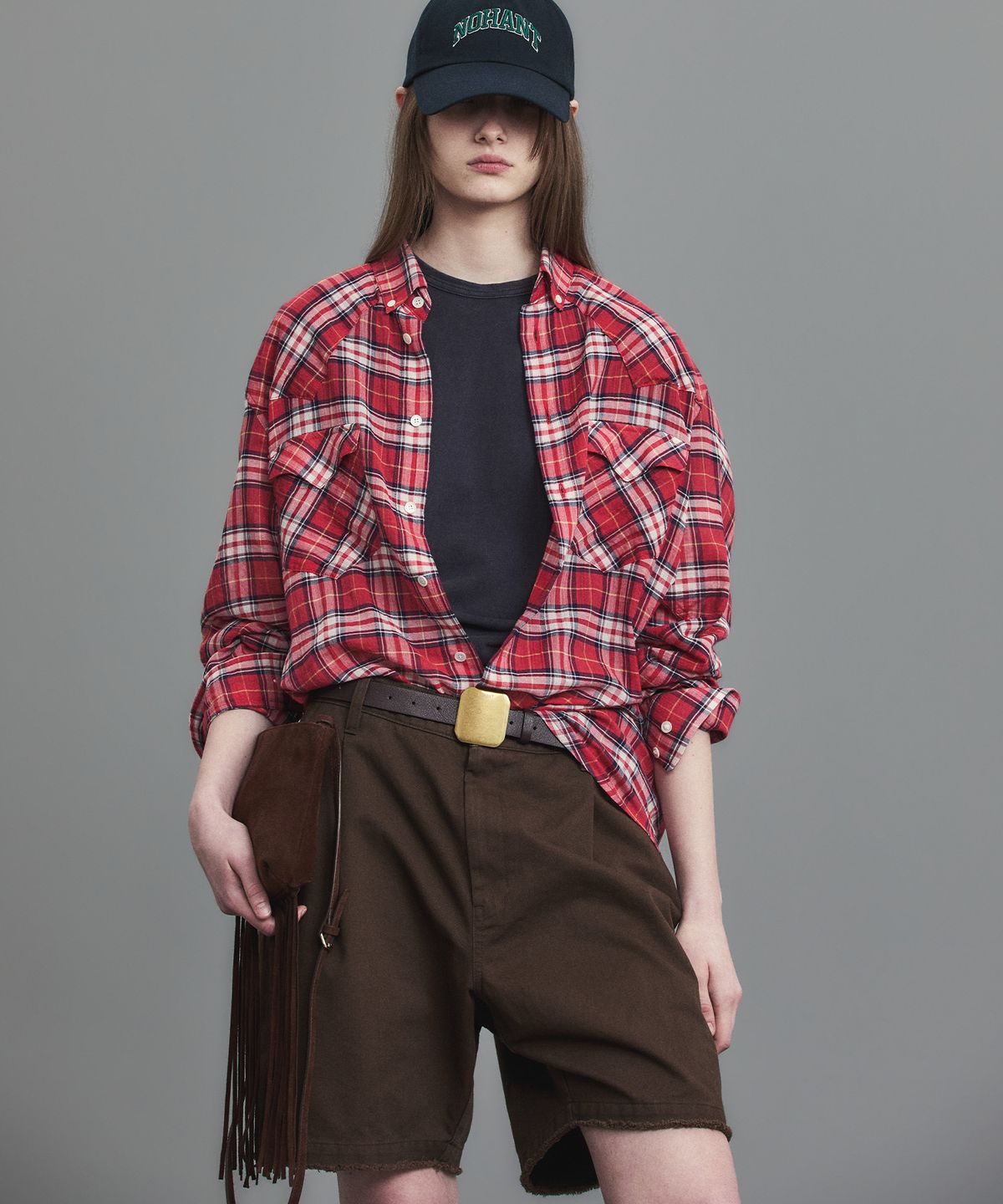노앙(NOHANT) SOFT SHEER CHECK SHIRT RED