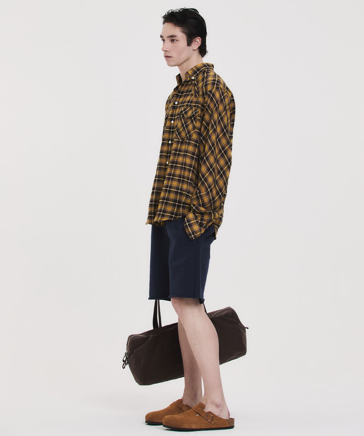 노앙(NOHANT) SOFT SHEER CHECK SHIRT YELLOW