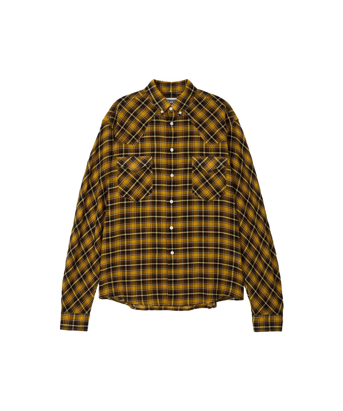 노앙(NOHANT) SOFT SHEER CHECK SHIRT YELLOW