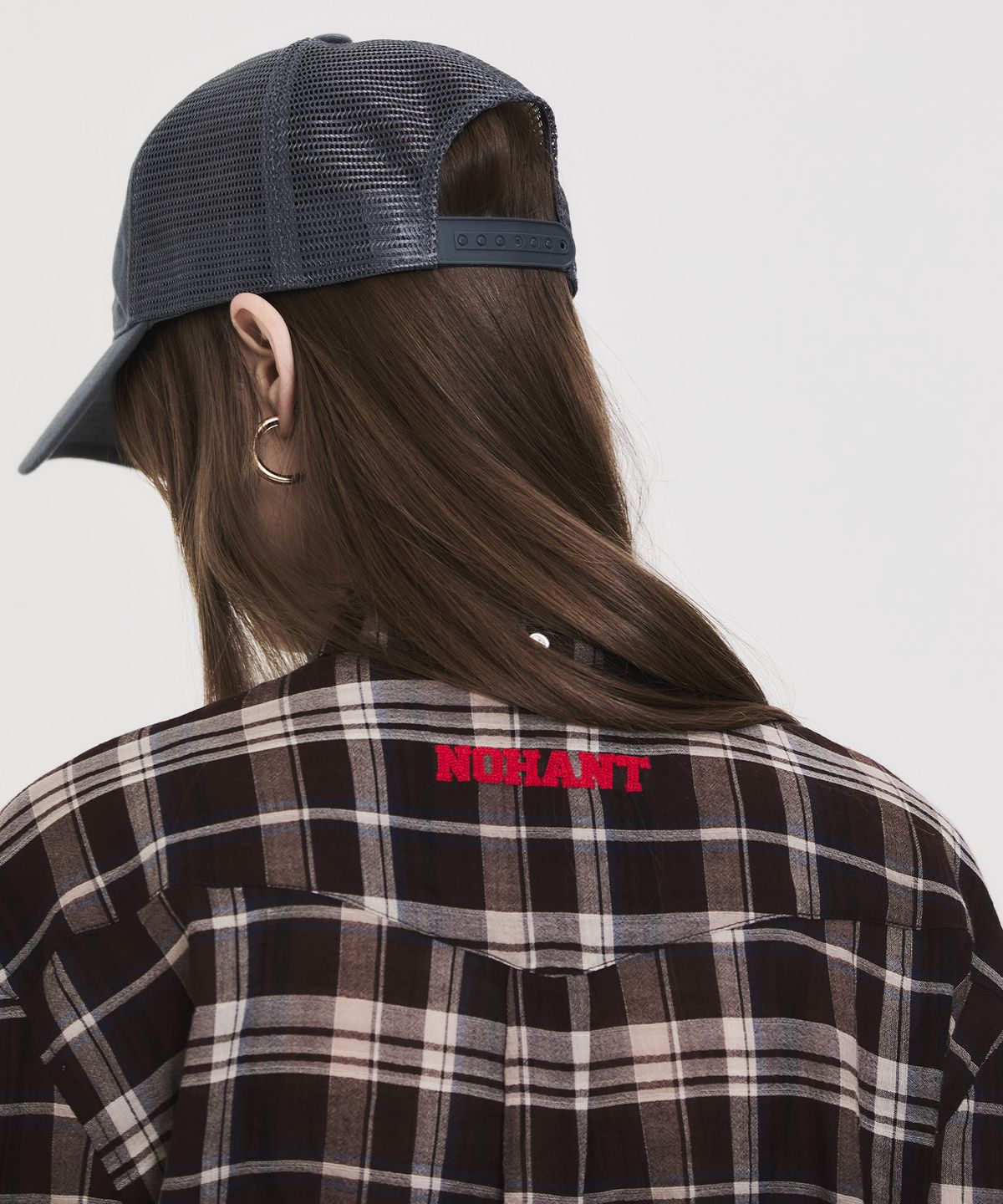 노앙(NOHANT) SOFT SHEER CHECK SHIRT BROWN