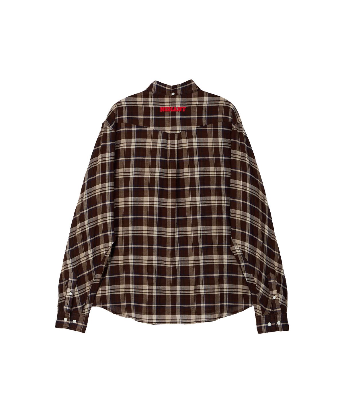 노앙(NOHANT) SOFT SHEER CHECK SHIRT BROWN