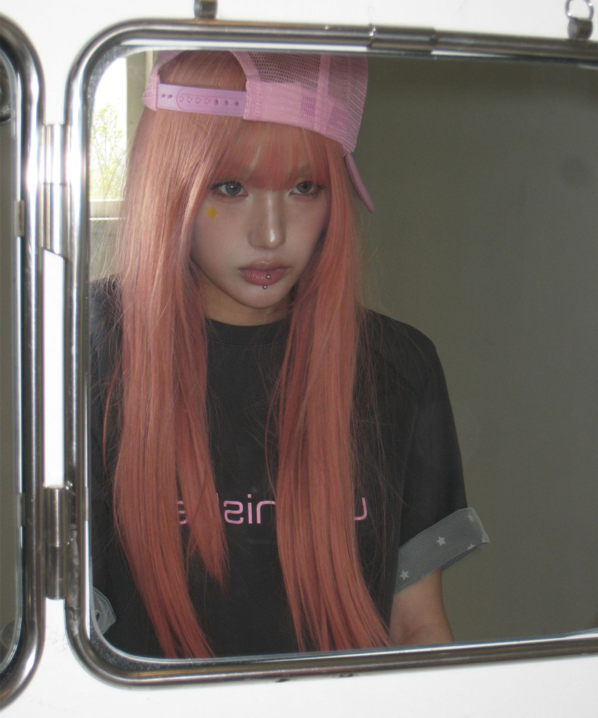 사일프레이(41PRAY) Star Mesh Raglan Tee / Charcoal