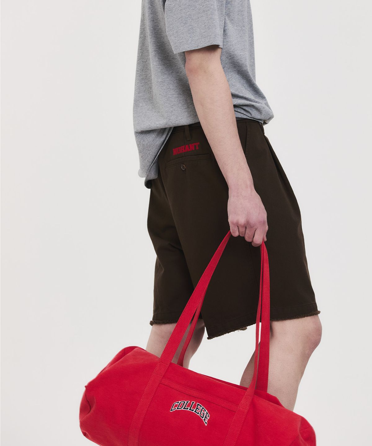 노앙(NOHANT) FRINGED CHINO SHORTS BROWN