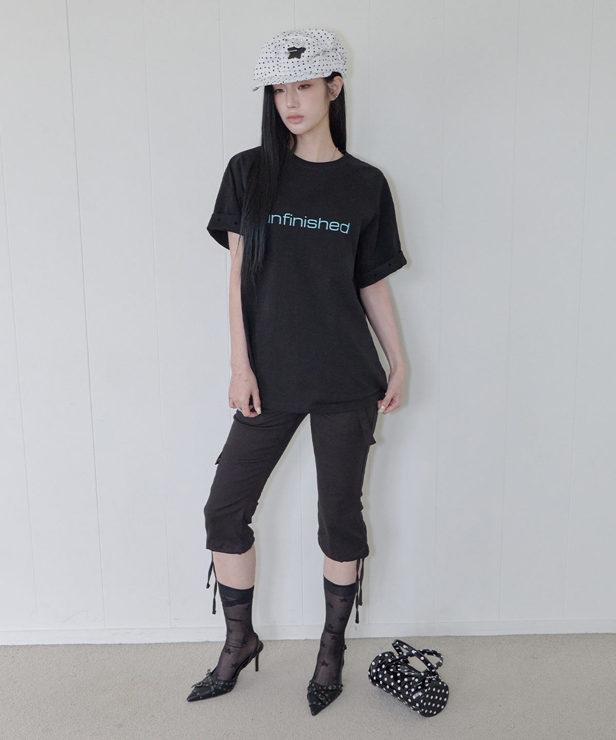 사일프레이(41PRAY) Star Mesh Raglan Tee / Black