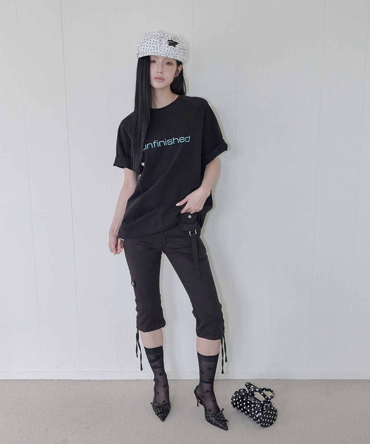 사일프레이(41PRAY) Star Mesh Raglan Tee / Black