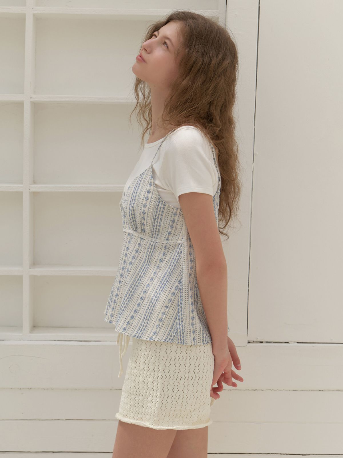 리엘(RE L) Liv sleeveless blouse (blue)