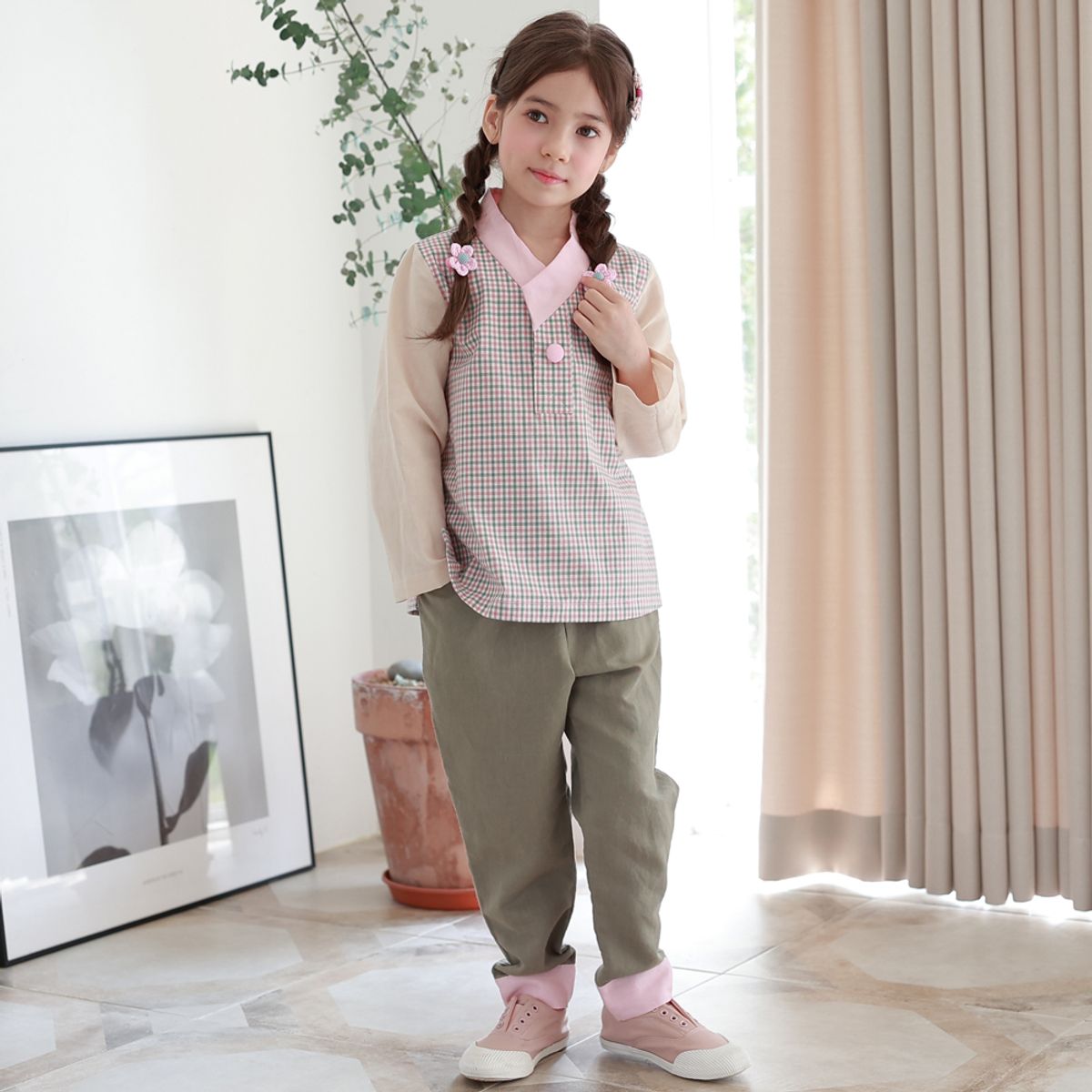 하랑한복(HARANG HANBOK) 달래뎅이 아동 생활한복 상하의세트