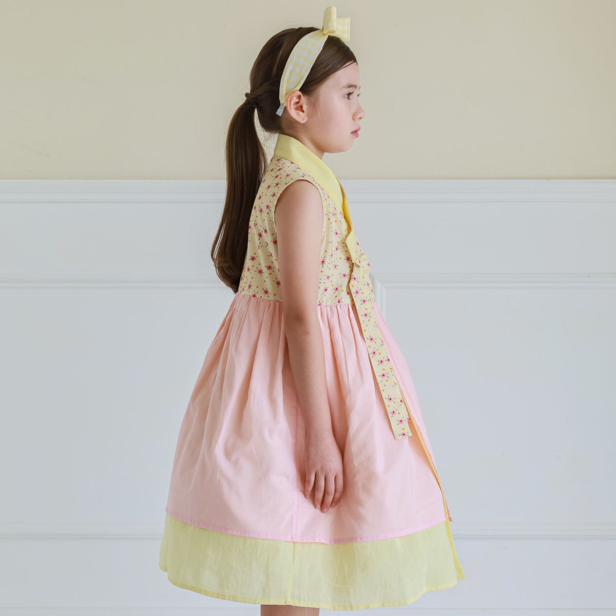 하랑한복(HARANG HANBOK) 노랑뎅이 아동 생활한복 원피스