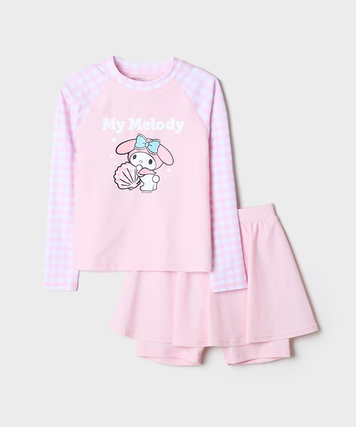 스파오 키즈(SPAO KIDS) [키즈] (산리오캐릭터즈) 여아 래쉬가드 세트(Light Pink)_SPARG37KG1