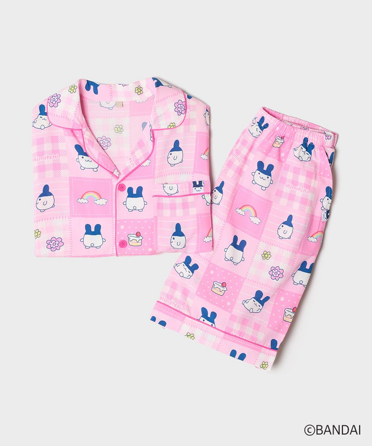 스파오(SPAO) [다마고치] Y2K 패치워크 반팔 파자마(Pink)_SPPPG25U07