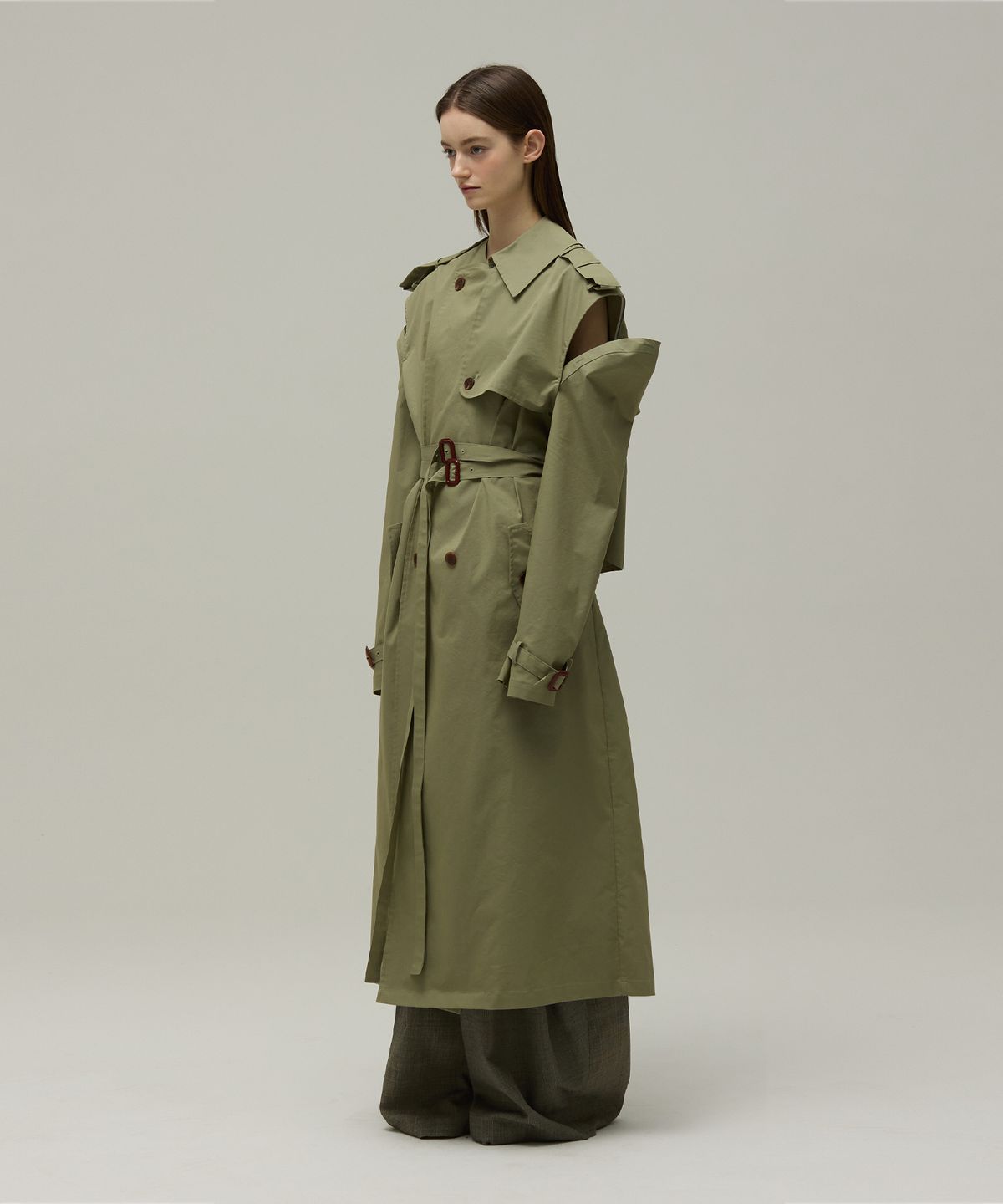 므아므(MMAM) Off-sleeve origami trench coat
